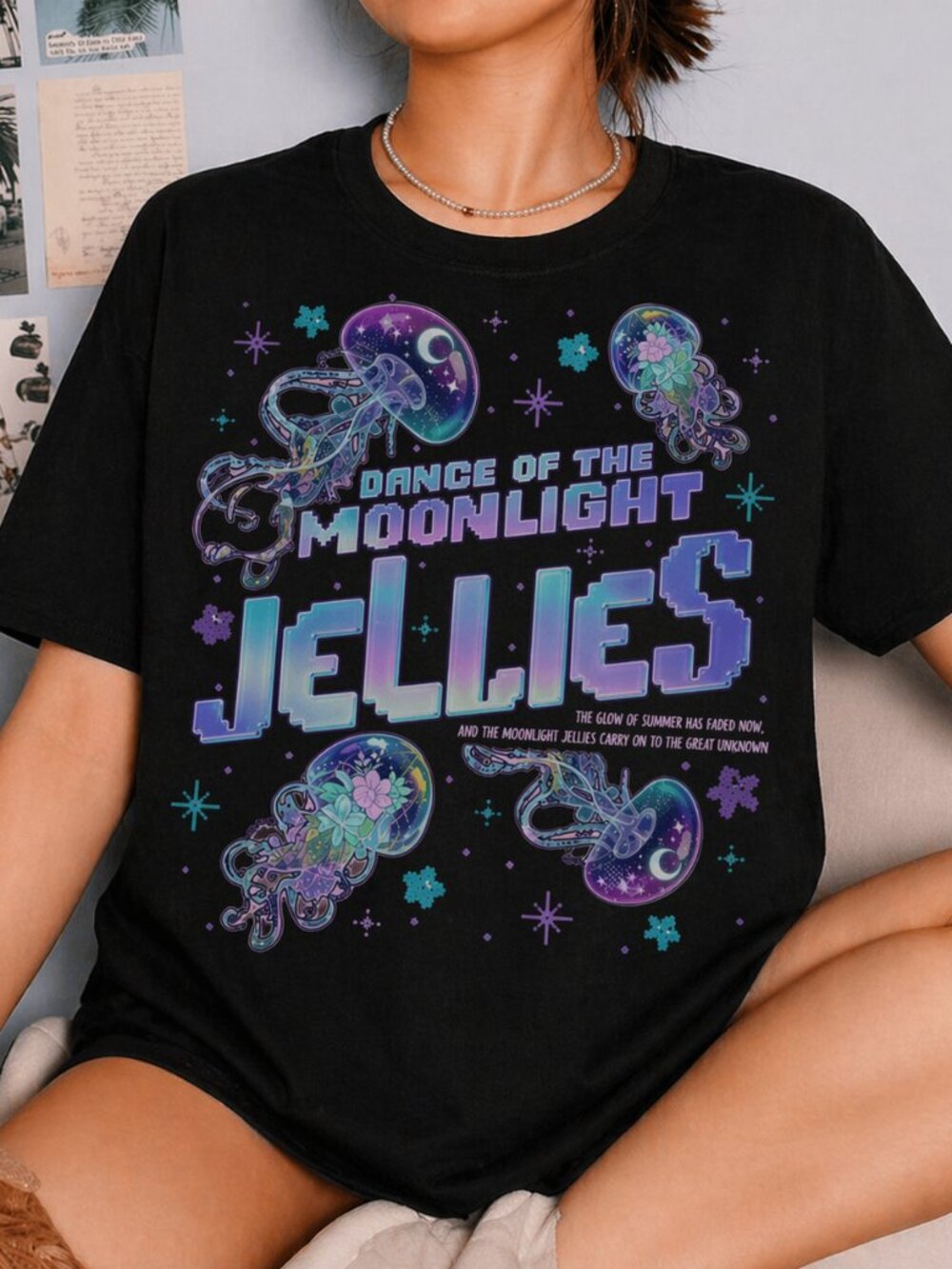 Moonlight Jellyfish Dance Shirt, Cozy Farming Game Tee